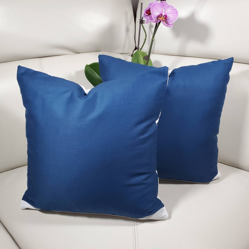 Non-Slip Throw Pillow Cover (20” Blue Stripe) - Non-Slip Pillow